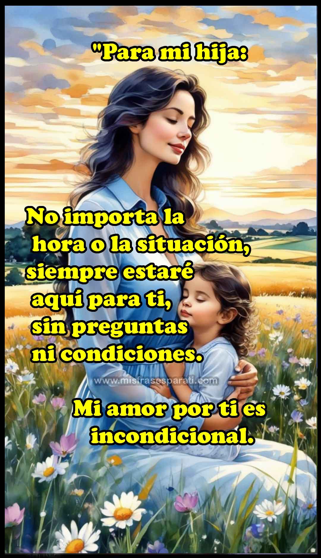 Imagen de una madre abrazando a su hija, simbolizando el amor y apoyo incondicional.