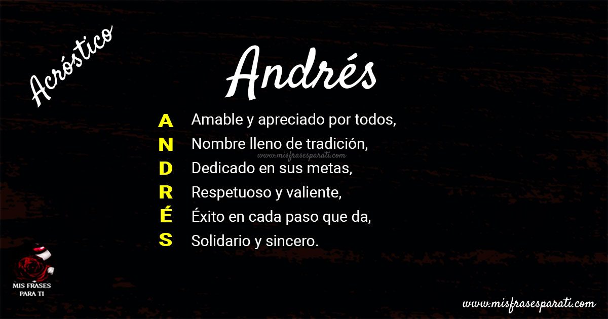 Acróstico para el nombre Andrés